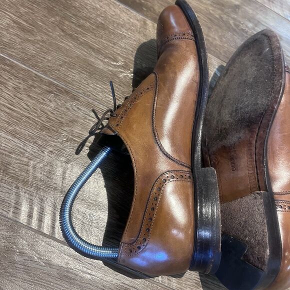 Cole Haan Oxford Shoes Men's 8.5 D Brown Cap Toe Leather USA Made Lace Up Dress - Picture 9 of 16